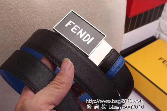 FENDI芬迪 原單正品 小怪獸皮帶 小怪獸琺瑯滴膠旋轉扣 男士皮帶  xfp1208